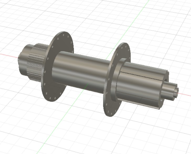 A Shimano Deore hub model generated by BikeWheel